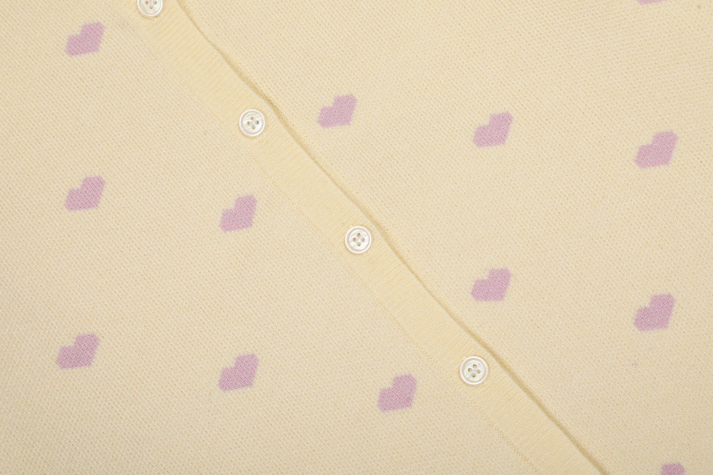 Heart Jacquard Knit Cardigan