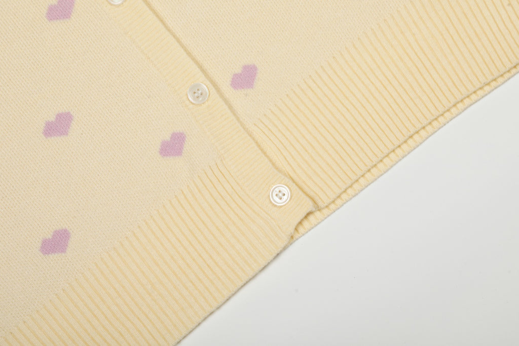 Heart Jacquard Knit Cardigan