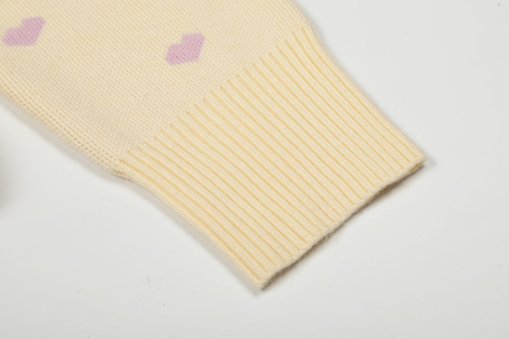 Heart Jacquard Knit Cardigan