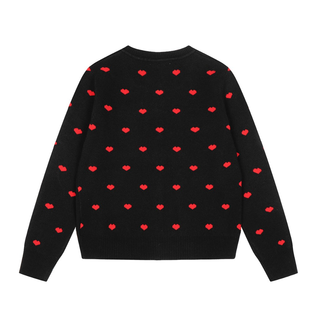 Heart Jacquard Knit Cardigan