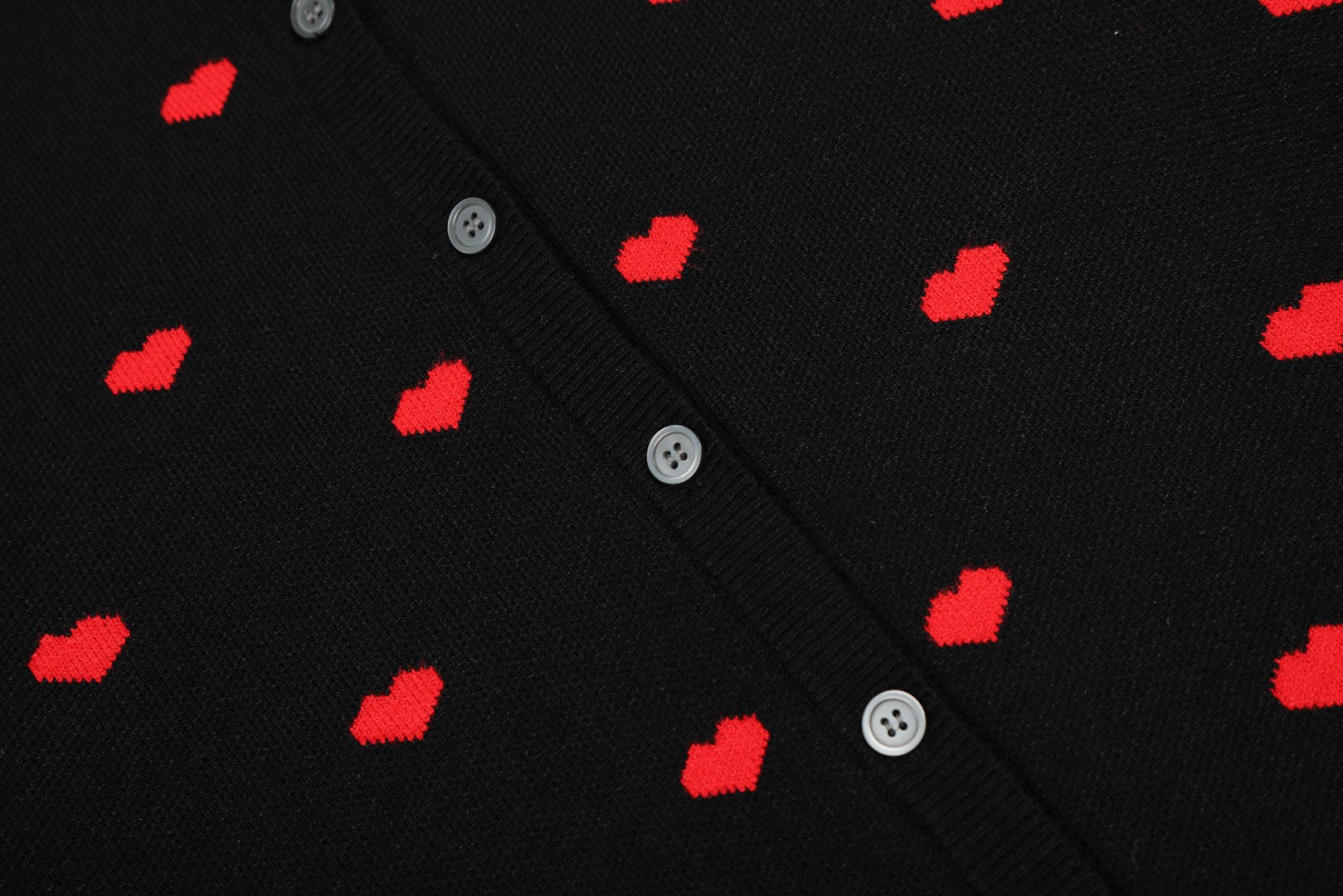 Heart Jacquard Knit Cardigan