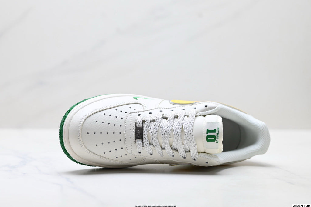 Nike Air Force 1 Low Brazil-Inspired | White Green Yellow Leather Sneakers