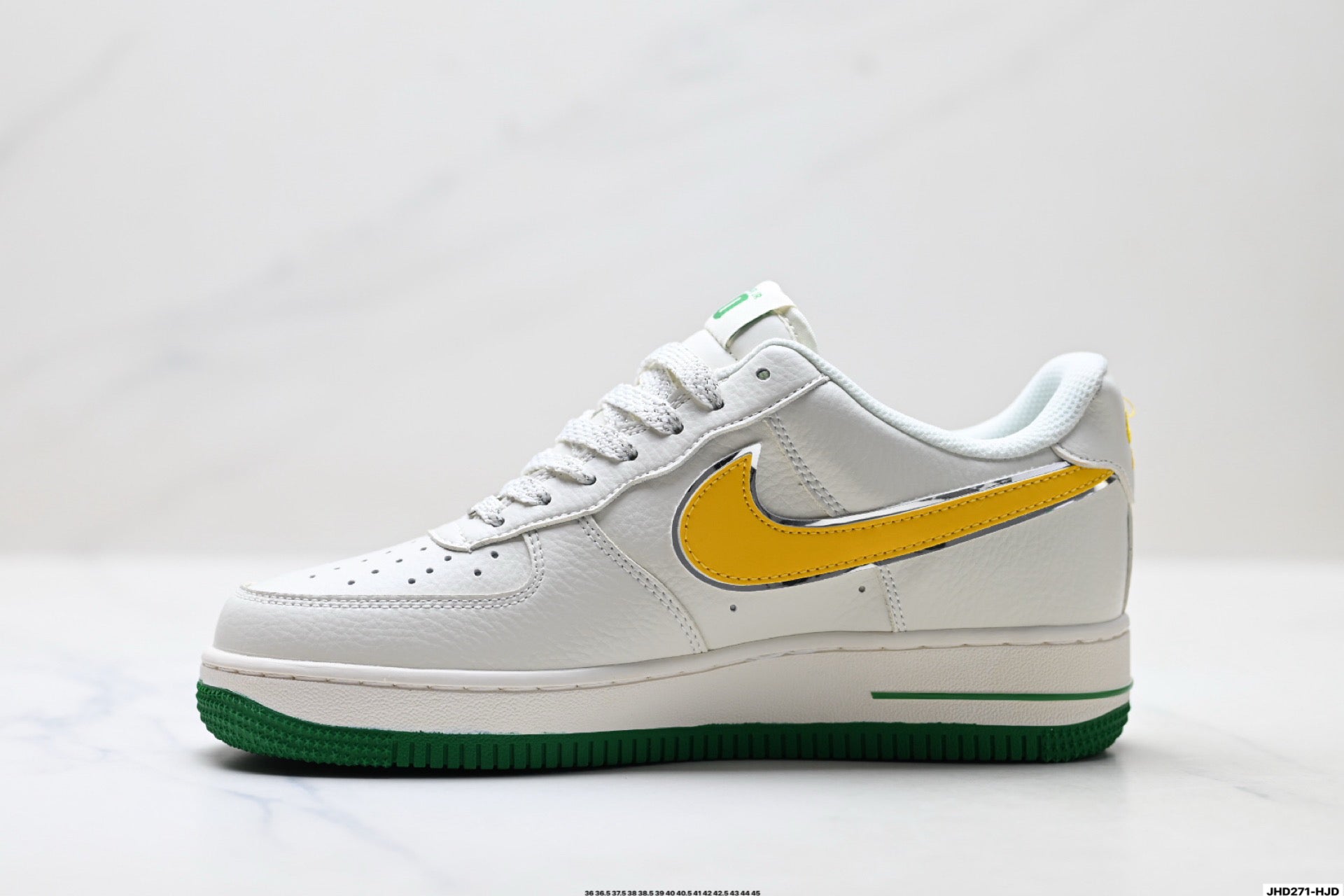 Nike Air Force 1 Low Brazil-Inspired | White Green Yellow Leather Sneakers