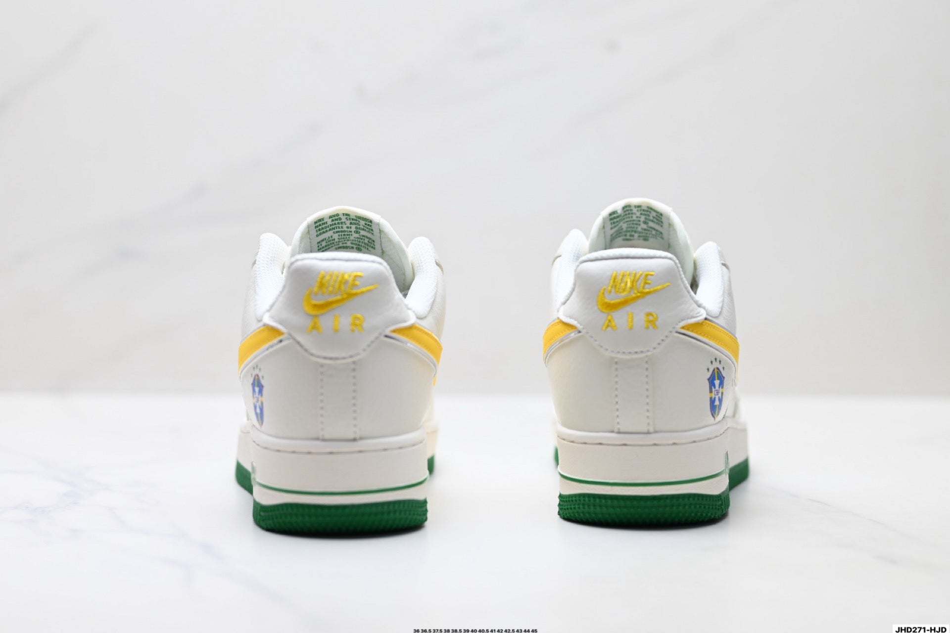Nike Air Force 1 Low Brazil-Inspired | White Green Yellow Leather Sneakers