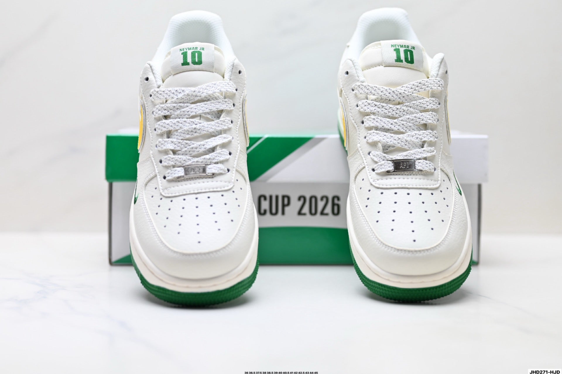 Nike Air Force 1 Low Brazil-Inspired | White Green Yellow Leather Sneakers