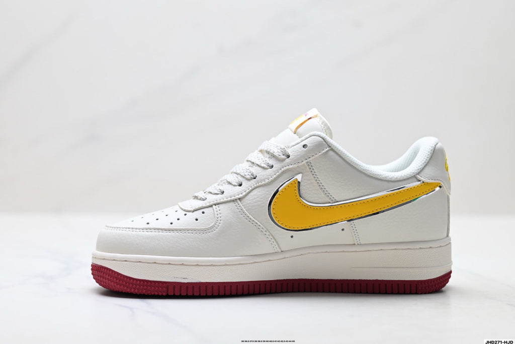 Nike Air Force 1 Low Spain-Inspired | White Yellow Red Leather Sneakers