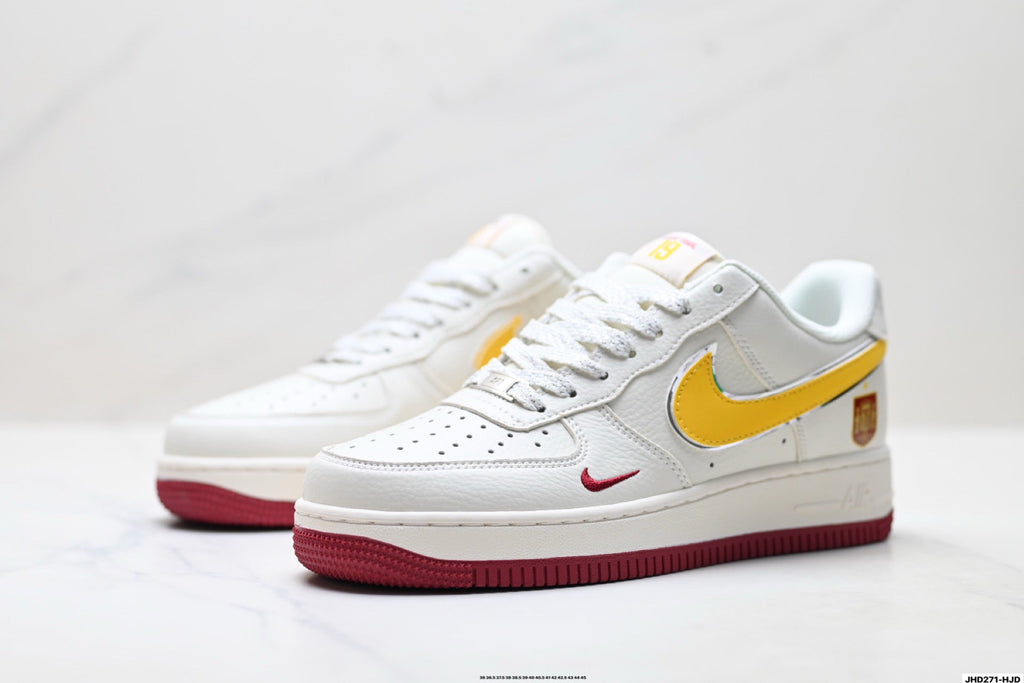 Nike Air Force 1 Low Spain-Inspired | White Yellow Red Leather Sneakers