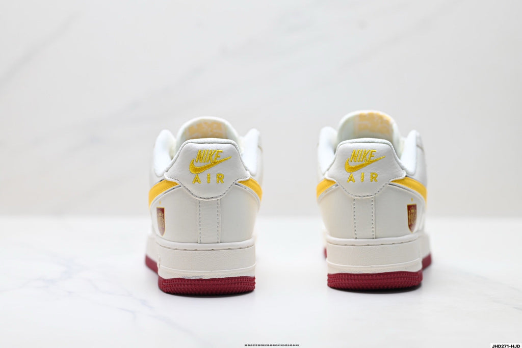 Nike Air Force 1 Low Spain-Inspired | White Yellow Red Leather Sneakers