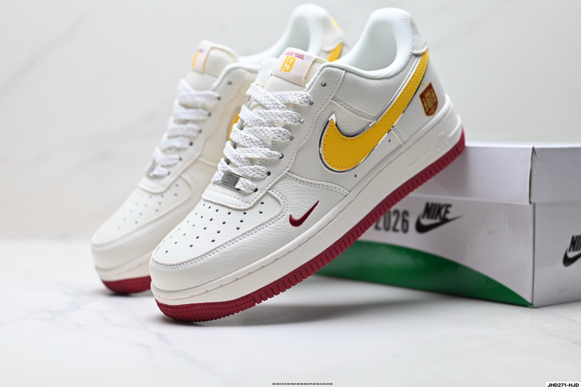 Nike Air Force 1 Low Spain-Inspired | White Yellow Red Leather Sneakers