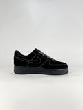 Nike Air Force 1 Low Heritage | Black Suede Contrast Stitch Sneakers