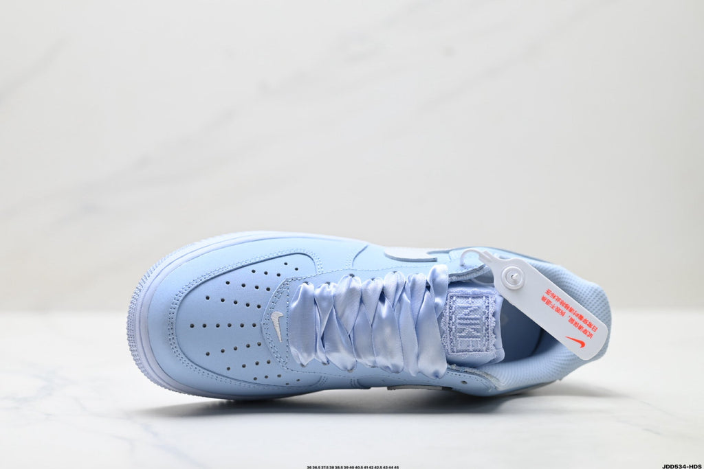 Nike Air Force 1 Low Baby Blue | Satin Lace Leather Sneakers