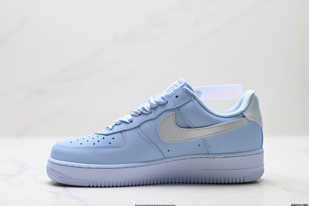 Nike Air Force 1 Low Baby Blue | Satin Lace Leather Sneakers