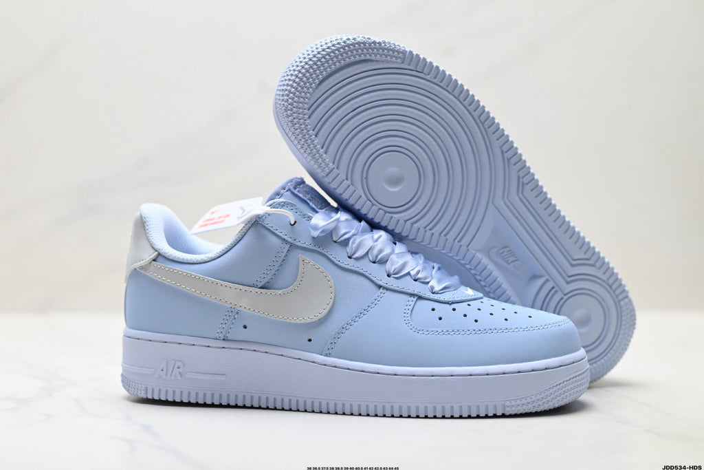 Nike Air Force 1 Low Baby Blue | Satin Lace Leather Sneakers