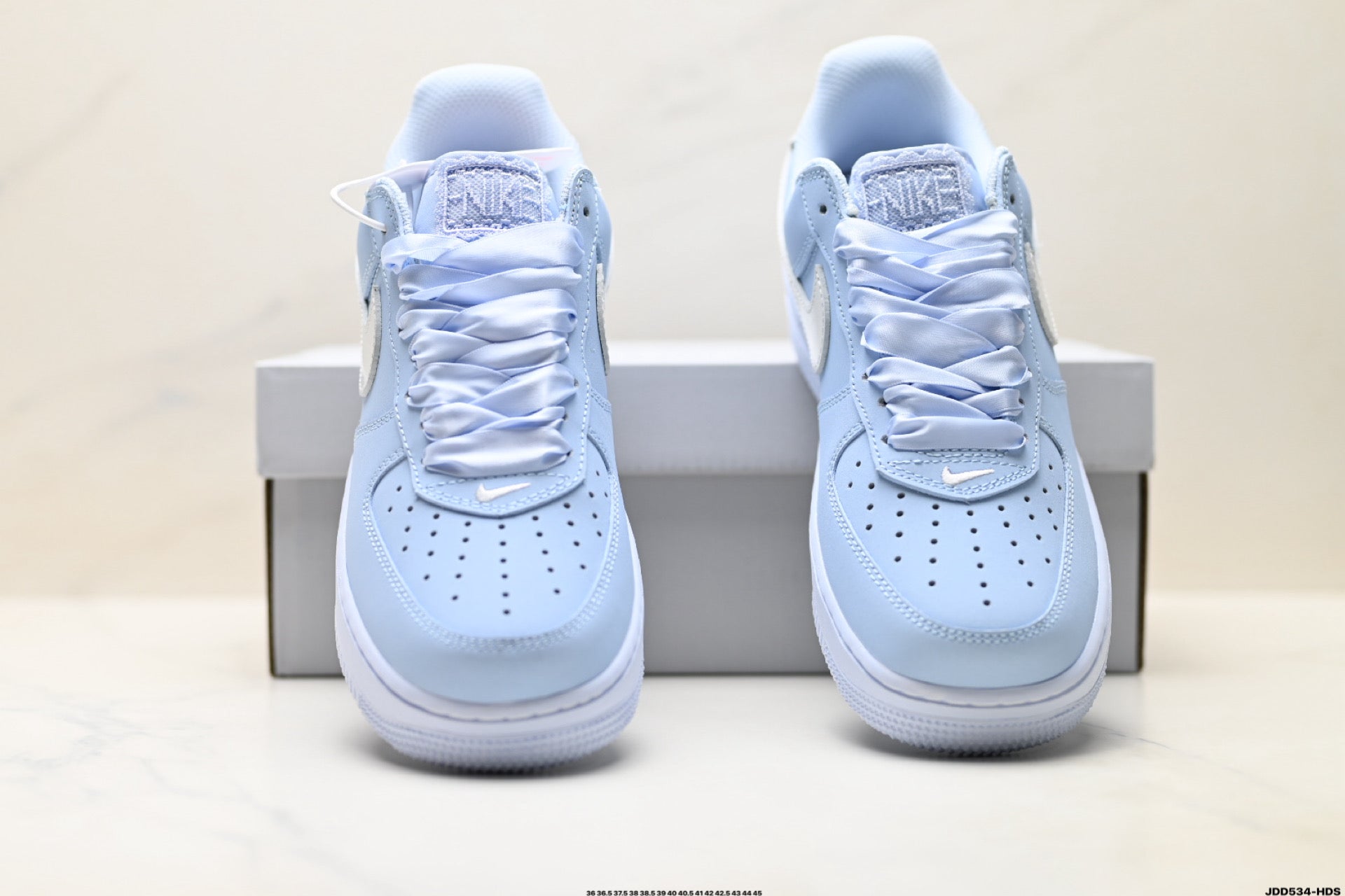 Nike Air Force 1 Low Baby Blue | Satin Lace Leather Sneakers