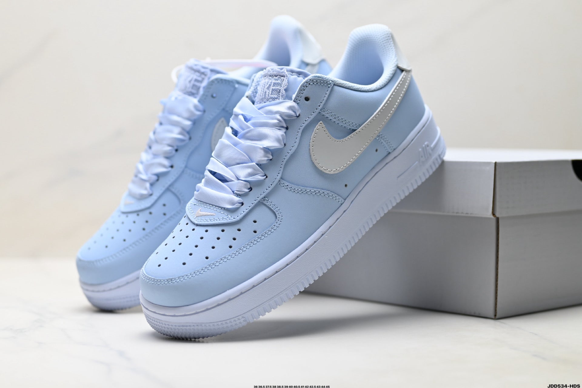 Nike Air Force 1 Low Baby Blue | Satin Lace Leather Sneakers
