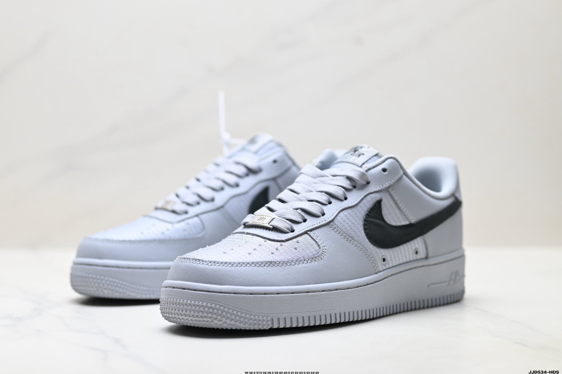 Nike Air Force 1 Low Monochrome | White Grey Textile Sneakers