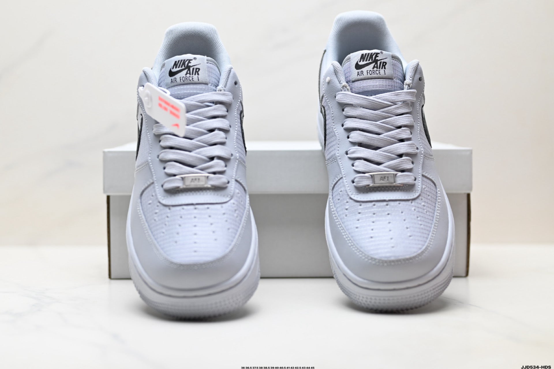 Nike Air Force 1 Low Monochrome | White Grey Textile Sneakers
