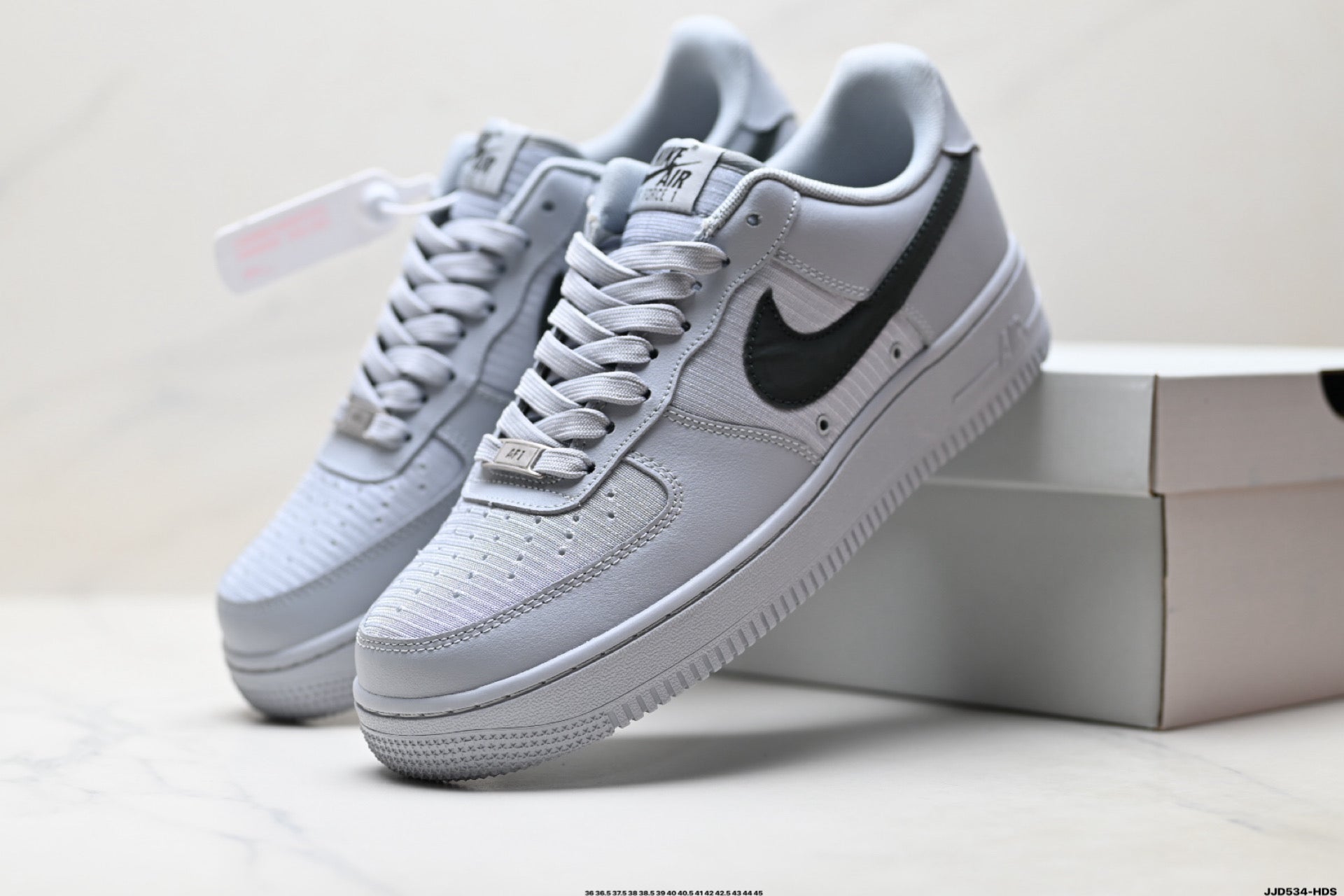 Nike Air Force 1 Low Monochrome | White Grey Textile Sneakers