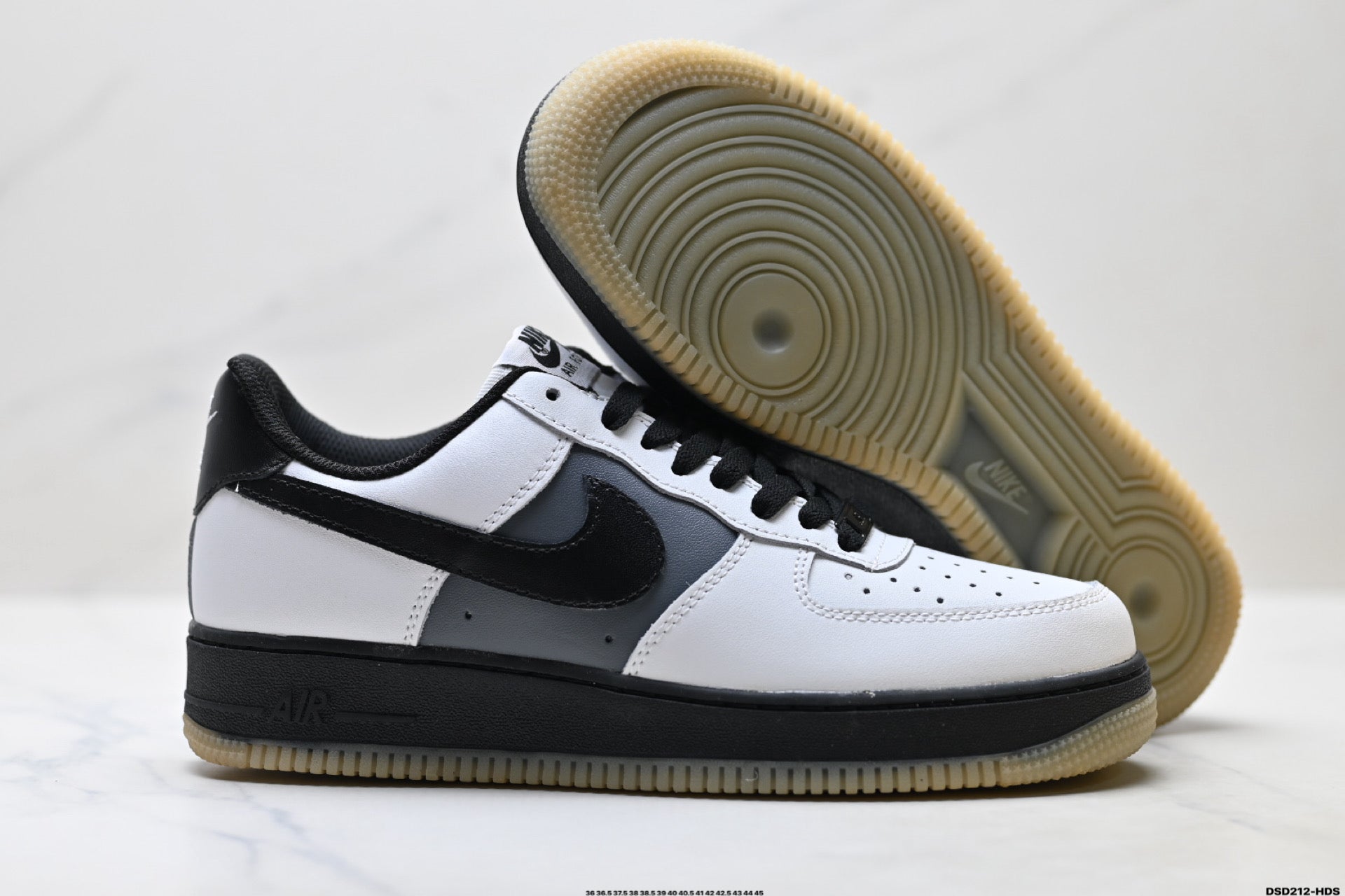 Nike Air Force 1 Low White Black Gum | Leather Sneakers