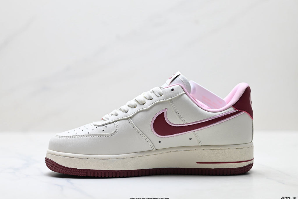 Nike Air Force 1 Low Cherry Embroidery | White Cherry Red Leather Sneakers