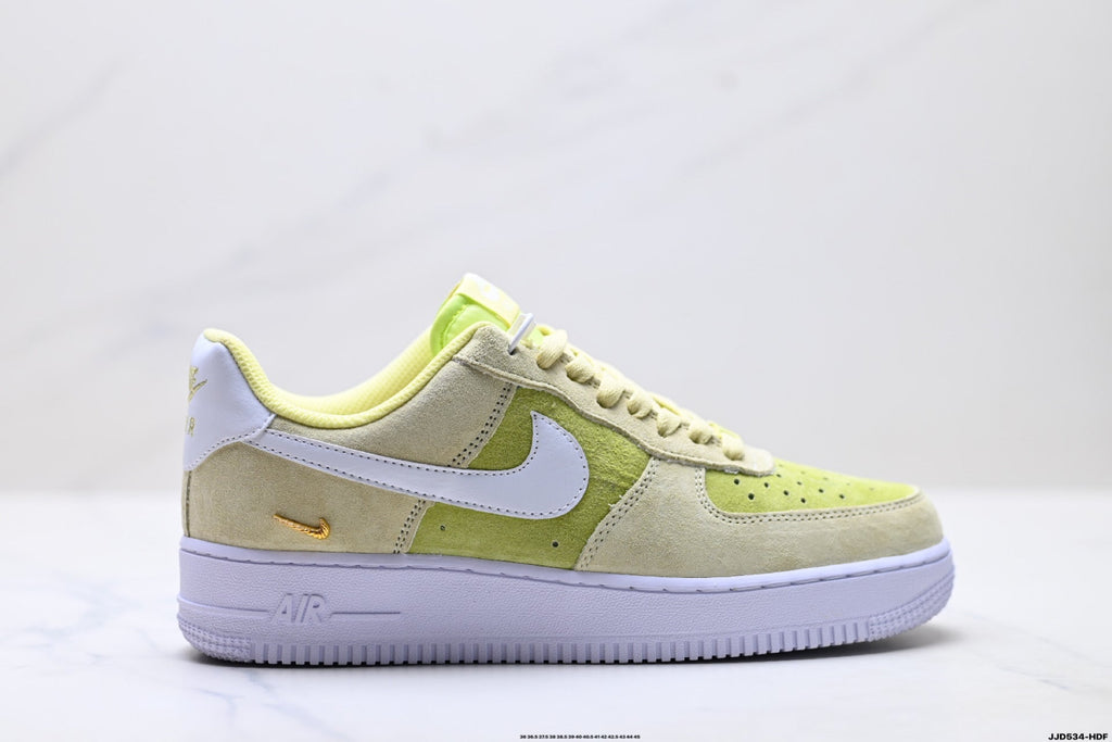 Nike Air Force 1 Low Lemon Yellow | Suede Leather Sneakers