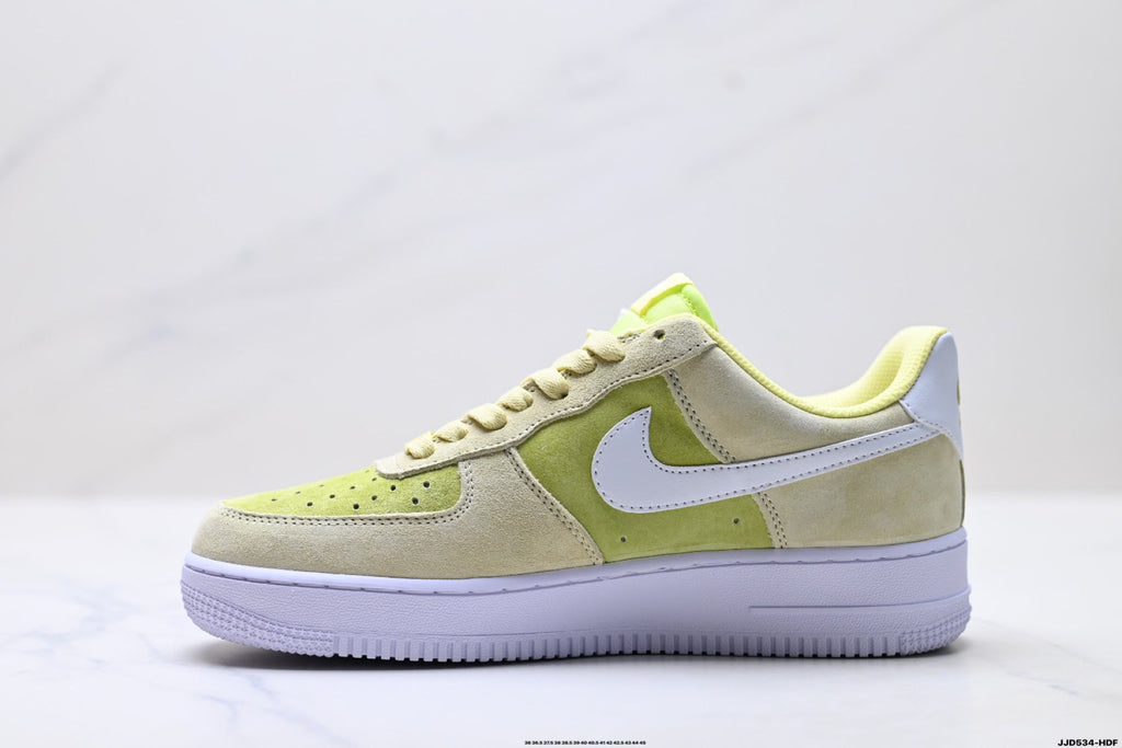Nike Air Force 1 Low Lemon Yellow | Suede Leather Sneakers