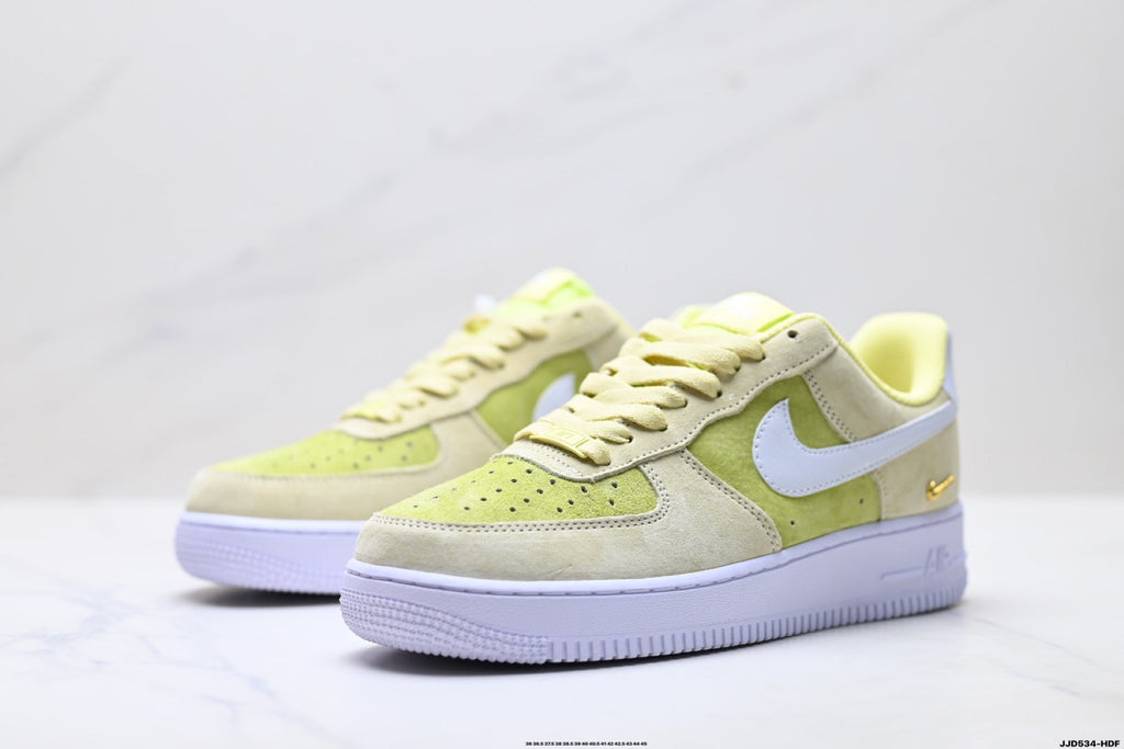 Nike Air Force 1 Low Lemon Yellow | Suede Leather Sneakers