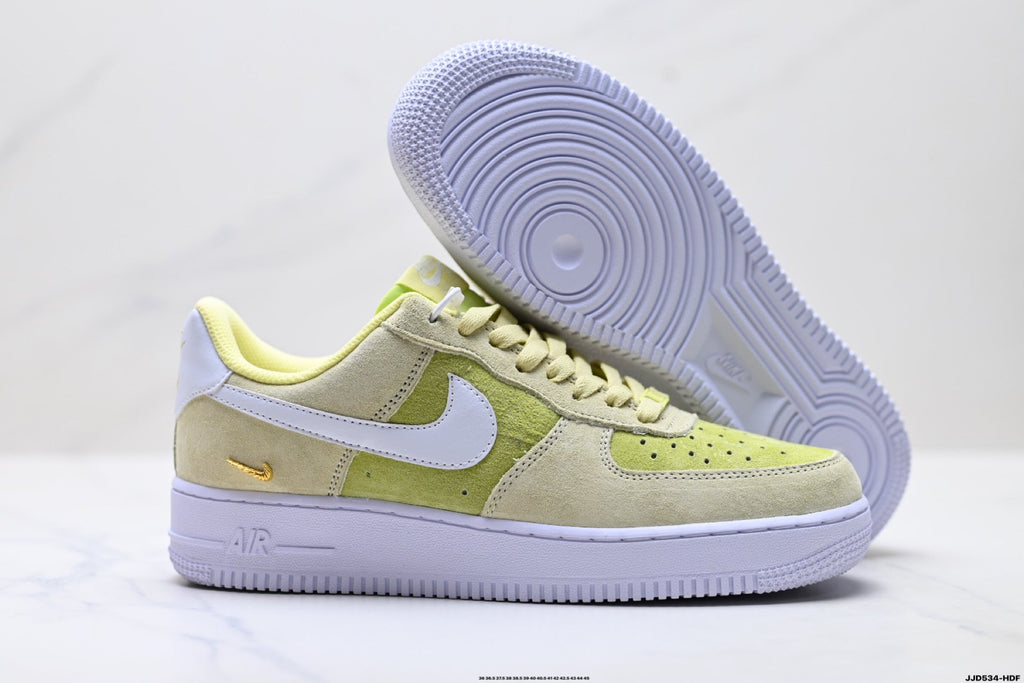Nike Air Force 1 Low Lemon Yellow | Suede Leather Sneakers