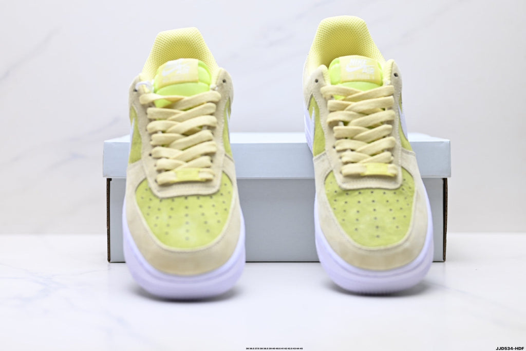 Nike Air Force 1 Low Lemon Yellow | Suede Leather Sneakers