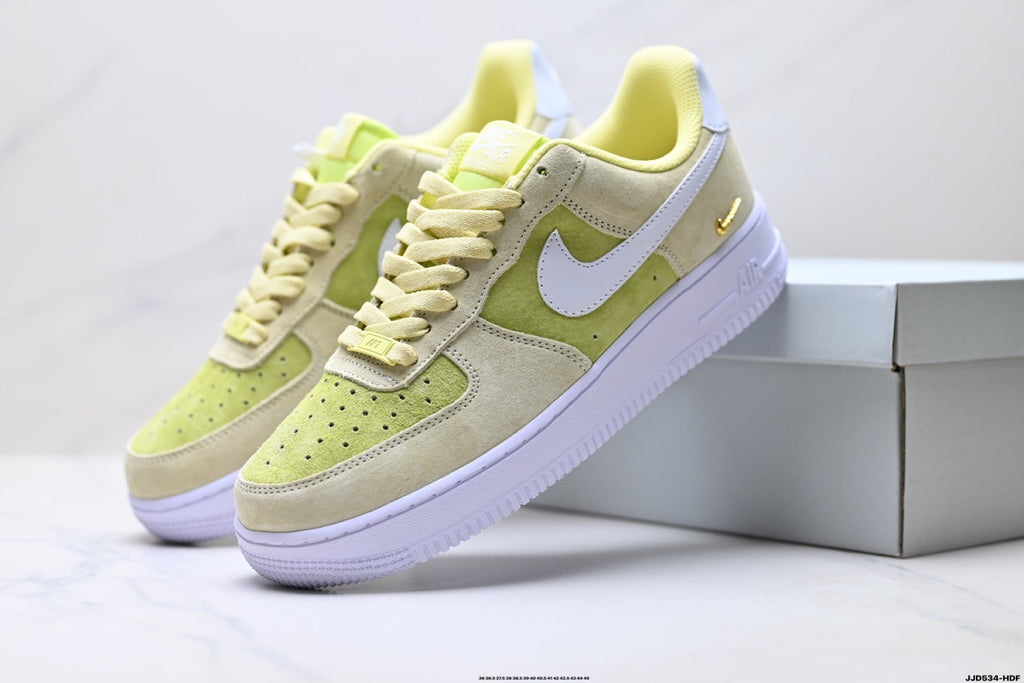 Nike Air Force 1 Low Lemon Yellow | Suede Leather Sneakers
