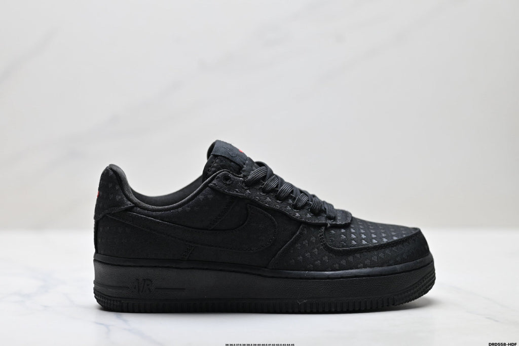 Nike Air Force 1 Low Triple Black | Jacquard Leather Sneakers