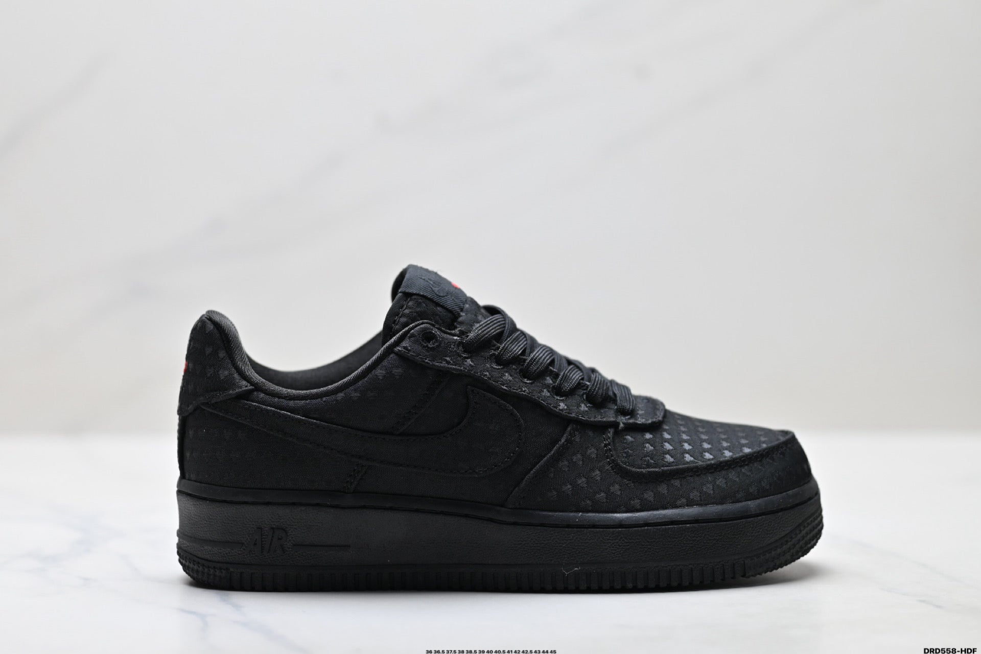 Nike Air Force 1 Low Triple Black | Jacquard Leather Sneakers