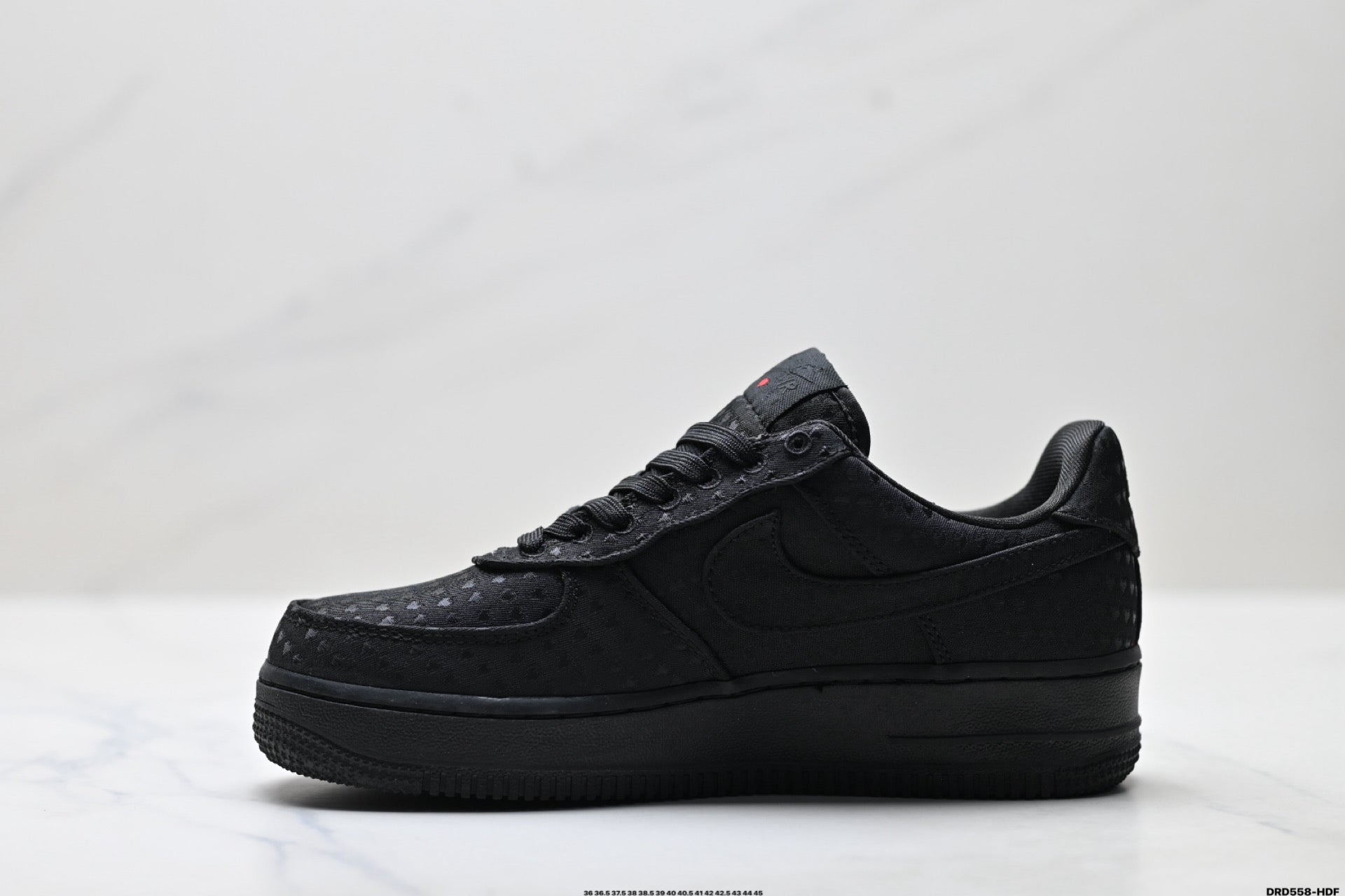 Nike Air Force 1 Low Triple Black | Jacquard Leather Sneakers