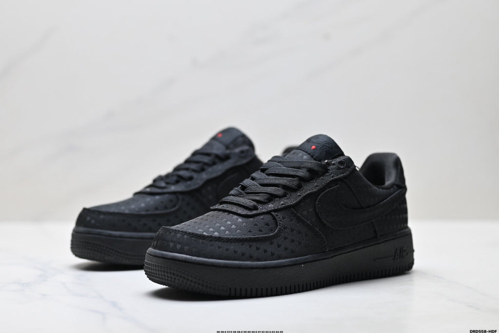 Nike Air Force 1 Low Triple Black | Jacquard Leather Sneakers