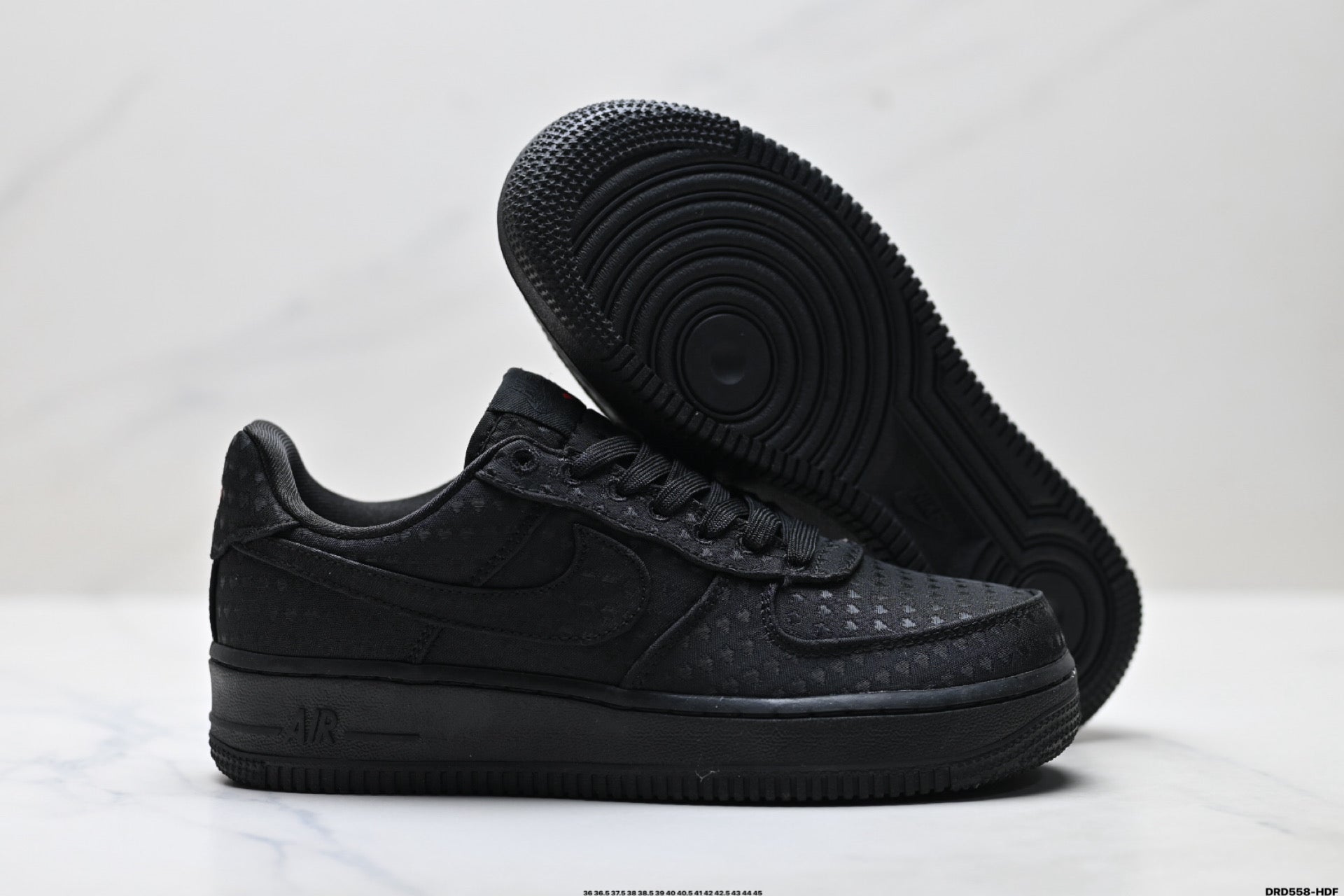Nike Air Force 1 Low Triple Black | Jacquard Leather Sneakers