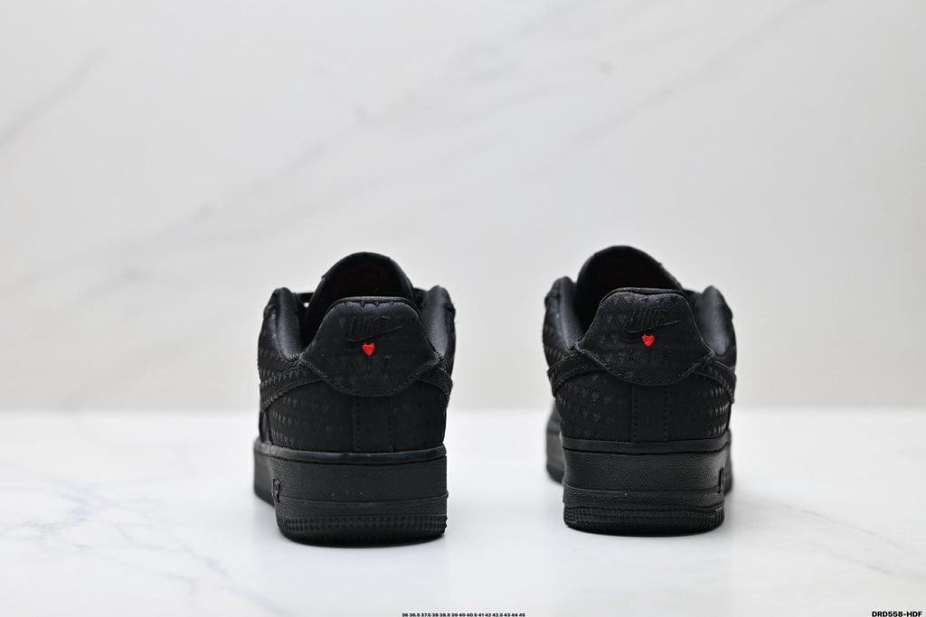 Nike Air Force 1 Low Triple Black | Jacquard Leather Sneakers