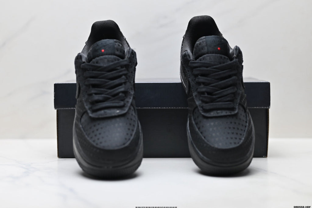 Nike Air Force 1 Low Triple Black | Jacquard Leather Sneakers