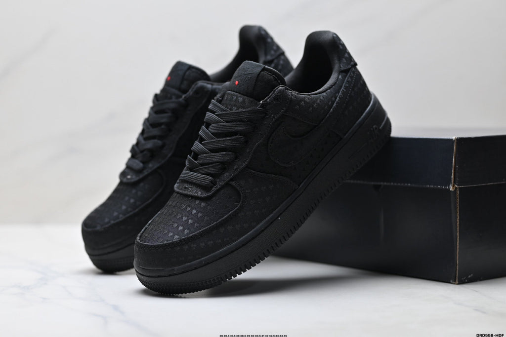 Nike Air Force 1 Low Triple Black | Jacquard Leather Sneakers