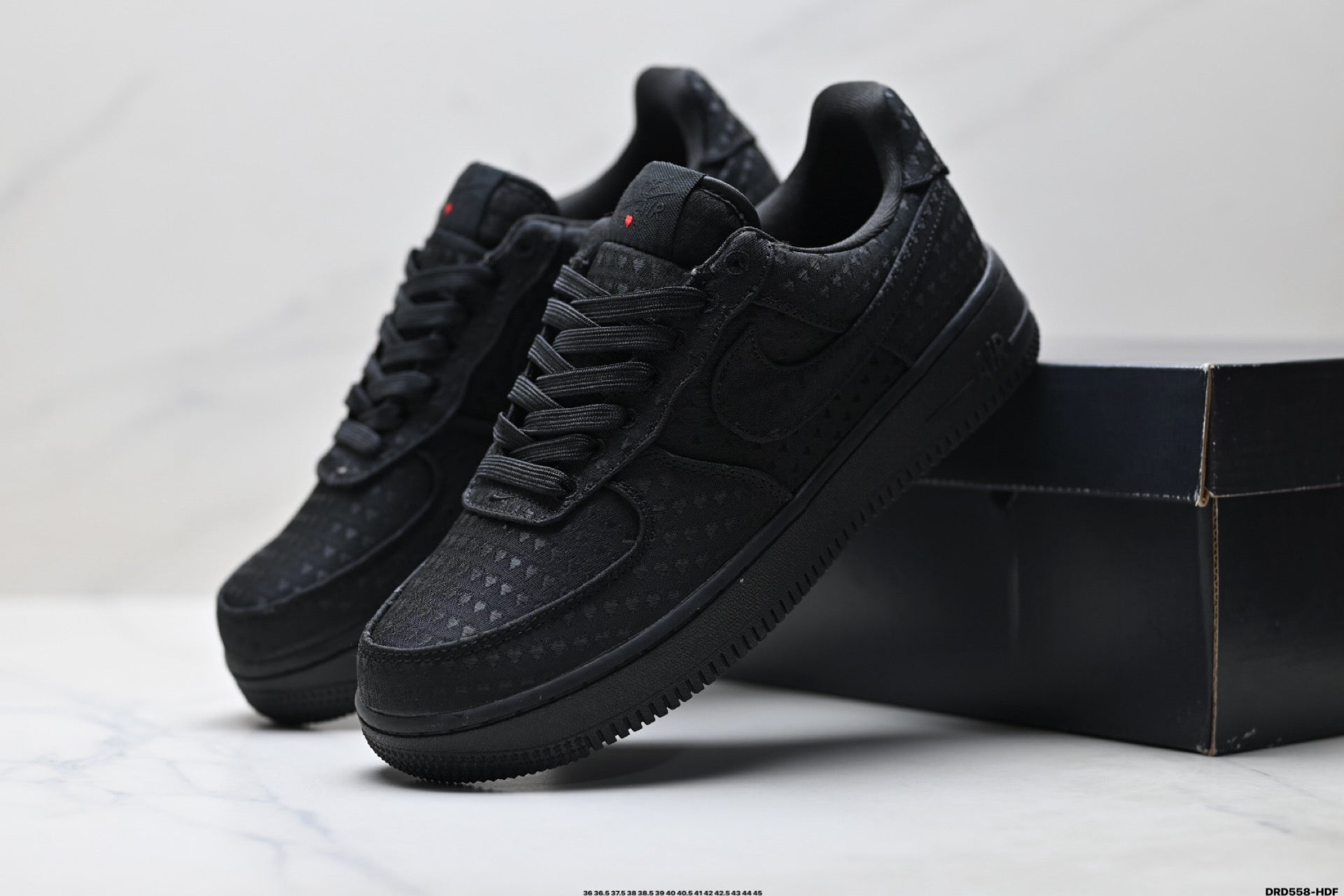 Nike Air Force 1 Low Triple Black | Jacquard Leather Sneakers