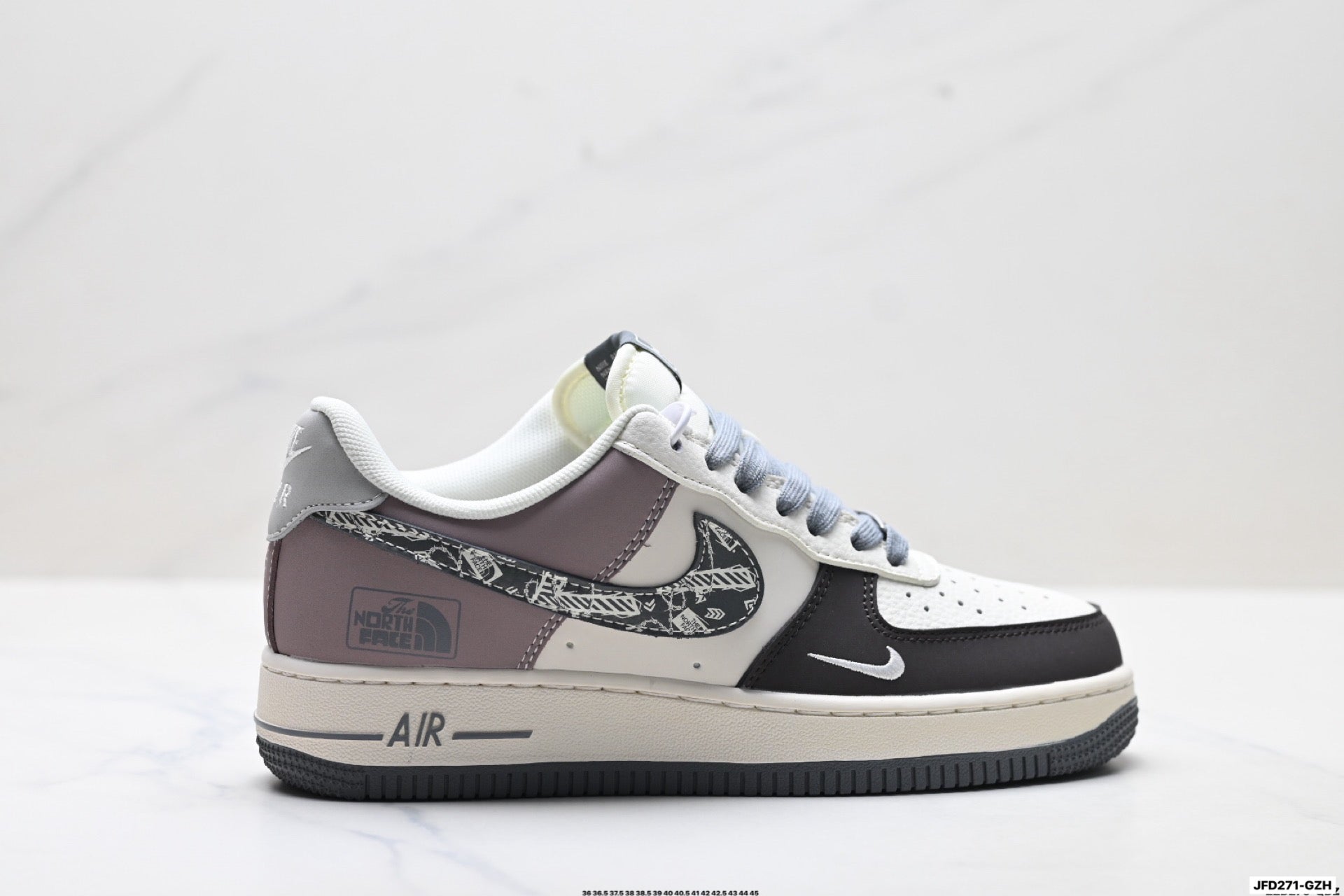 Nike Air Force 1 Low Outdoor Graphic | Grey White Leather Sneakers