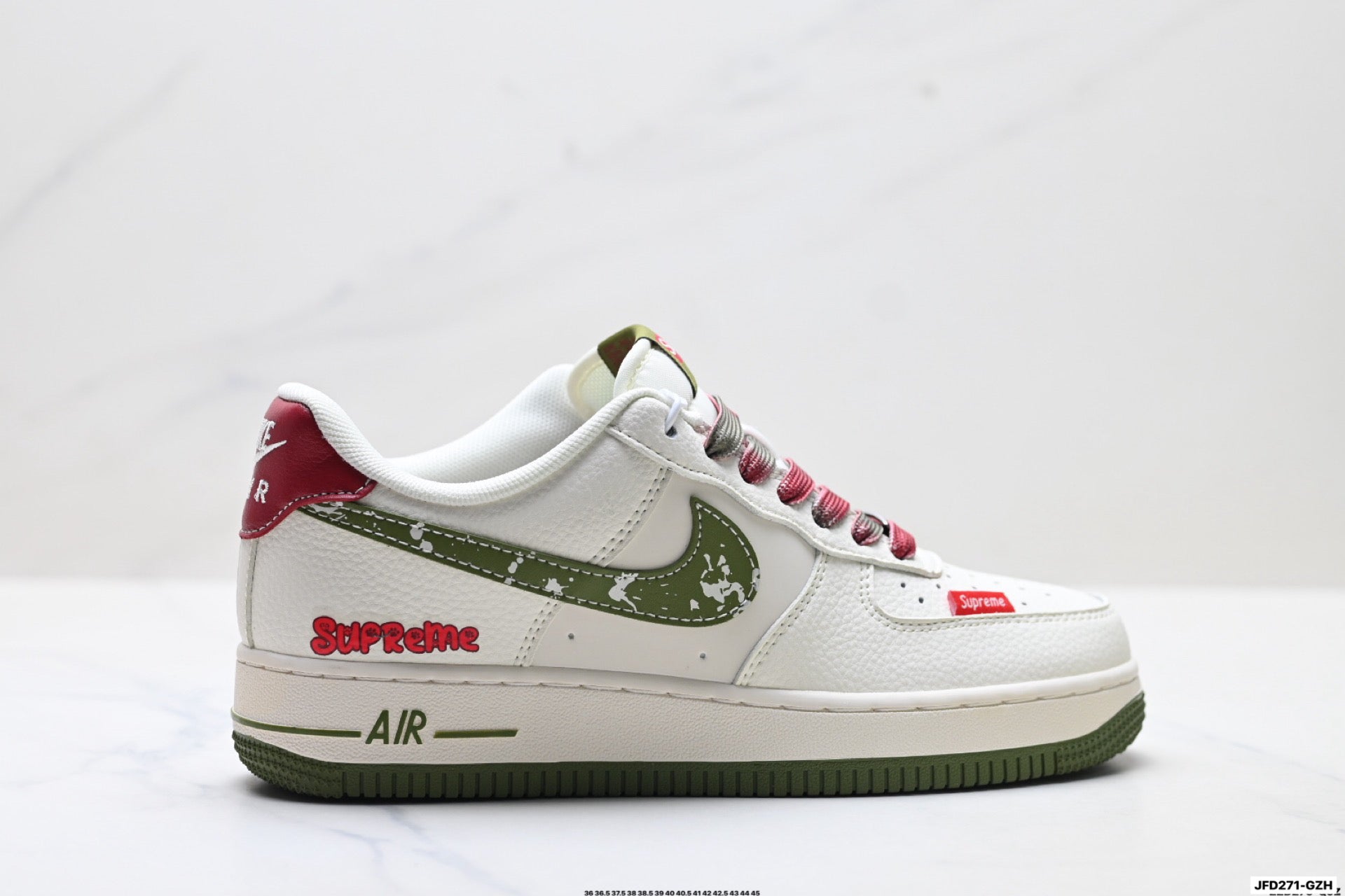 Nike Air Force 1 Low Olive Vintage Graphic | Premium Leather Sneakers