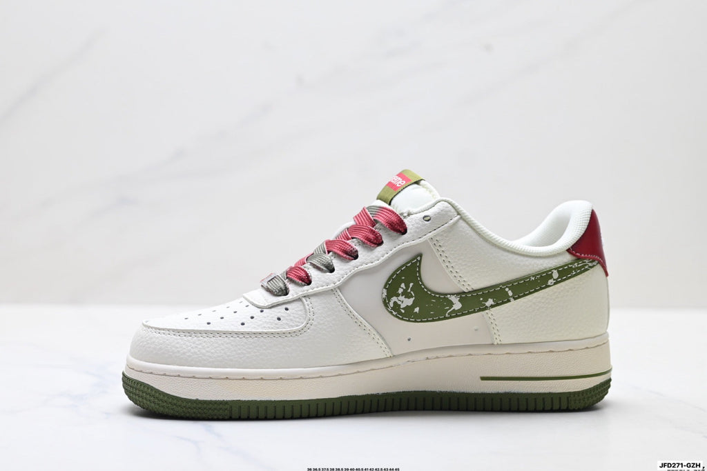 Nike Air Force 1 Low Olive Vintage Graphic | Premium Leather Sneakers