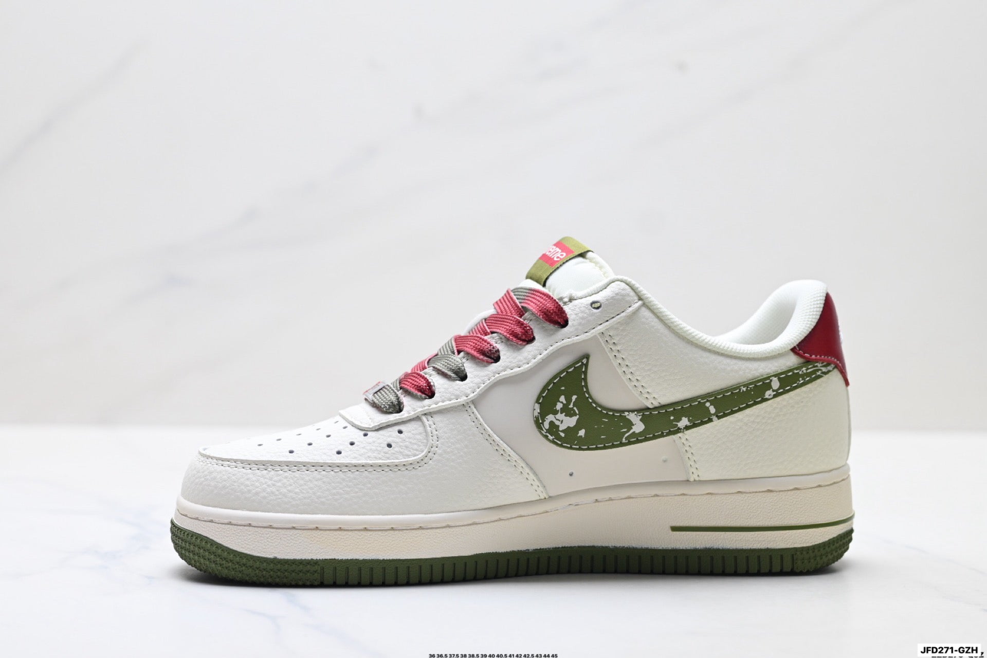 Nike Air Force 1 Low Olive Vintage Graphic | Premium Leather Sneakers