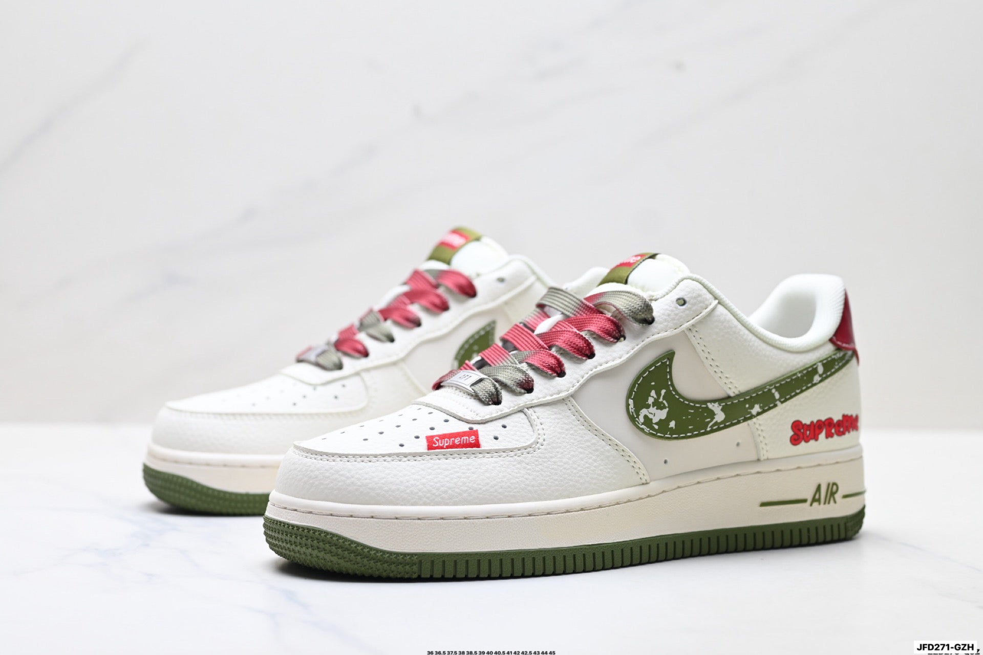 Nike Air Force 1 Low Olive Vintage Graphic | Premium Leather Sneakers