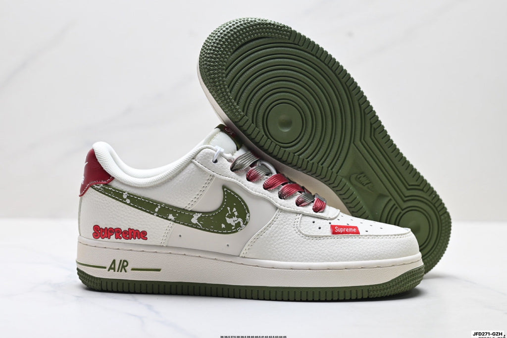 Nike Air Force 1 Low Olive Vintage Graphic | Premium Leather Sneakers