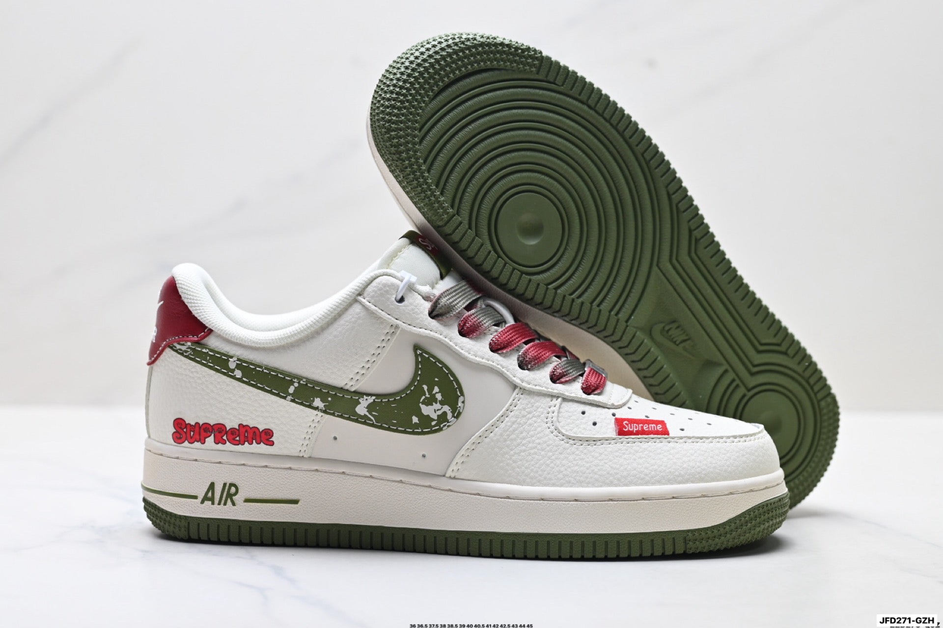 Nike Air Force 1 Low Olive Vintage Graphic | Premium Leather Sneakers