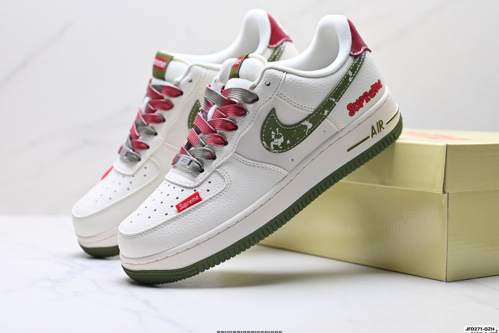 Nike Air Force 1 Low Olive Vintage Graphic | Premium Leather Sneakers
