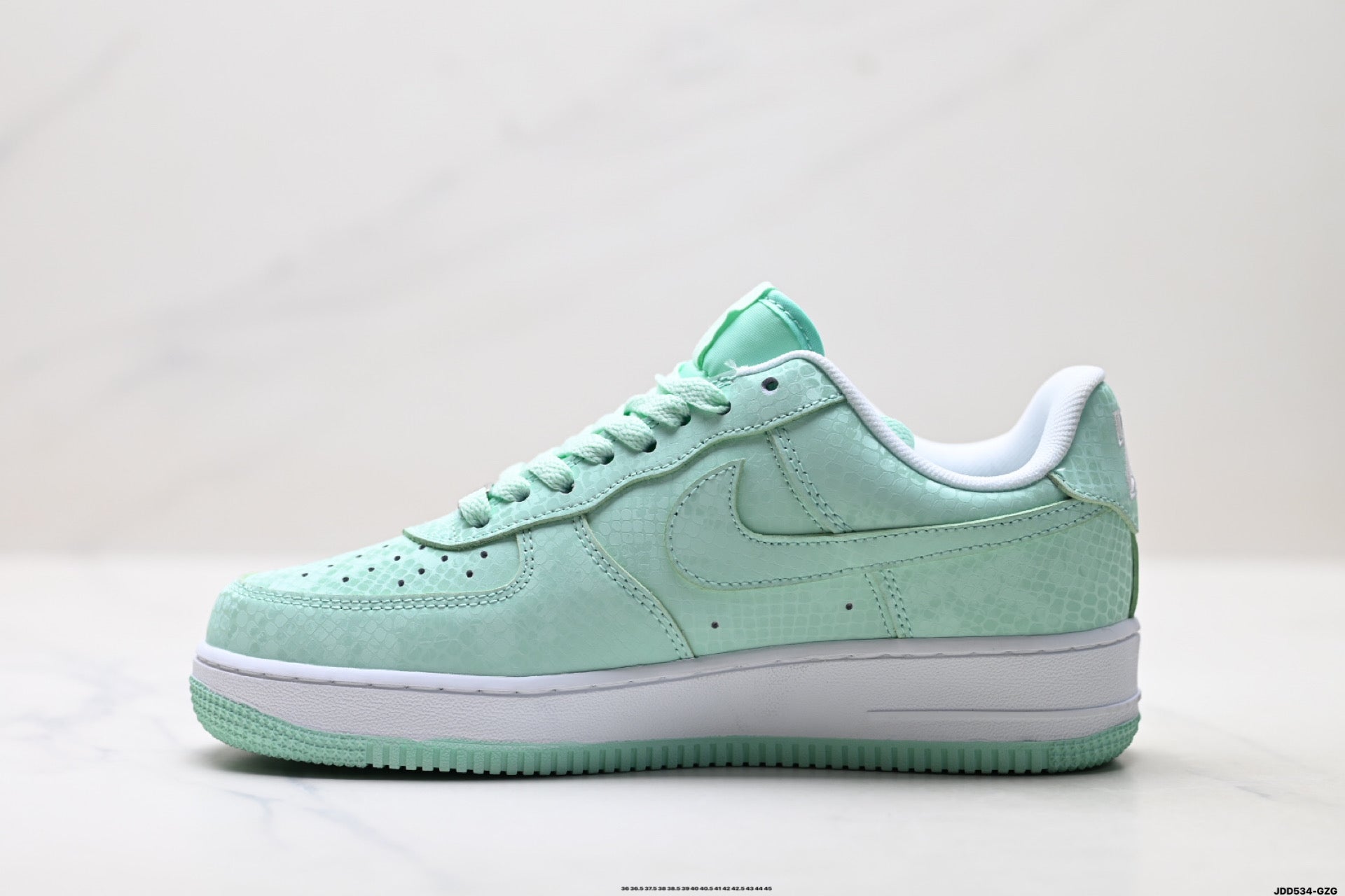 Nike Air Force 1 Low Mint Green | Snake Embossed Leather Sneakers