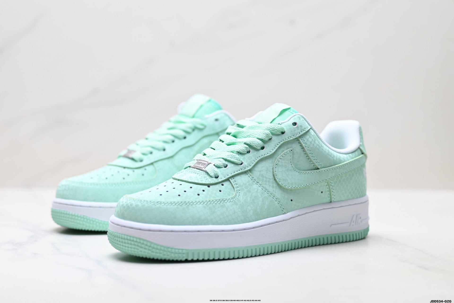 Nike Air Force 1 Low Mint Green | Snake Embossed Leather Sneakers