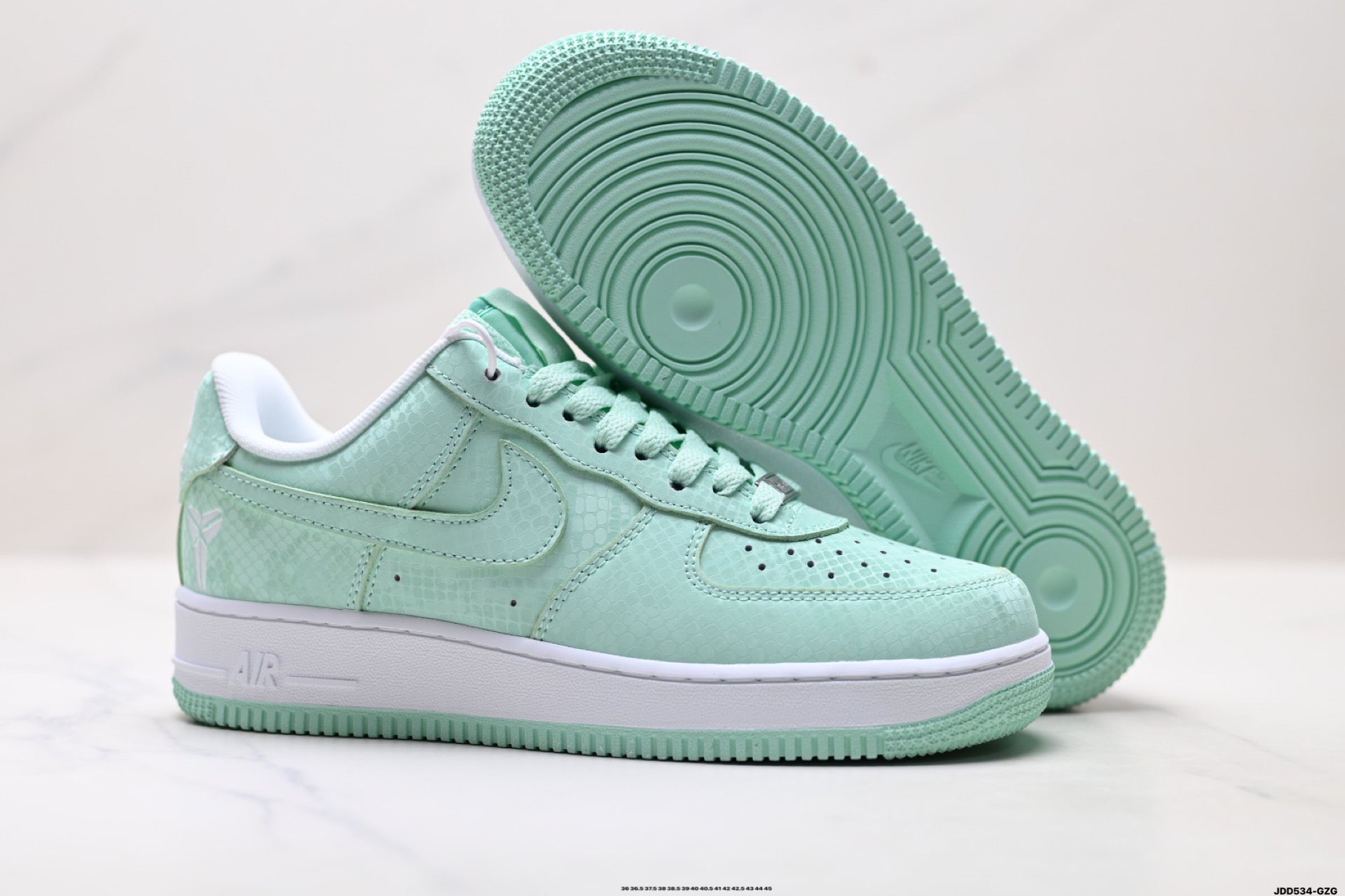 Nike Air Force 1 Low Mint Green | Snake Embossed Leather Sneakers